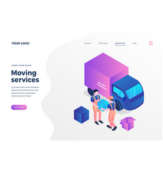 Moving House Services Isometric Landing Page