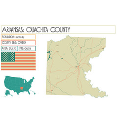 Map Of Ouachita County In Arkansas Usa