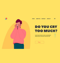 Pain Depression Landing Page Template Crying