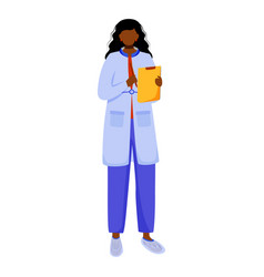 Scientist With Clipboard And Pen Flat Writing