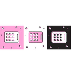 Set Graphic Tablet Icon Isolated On Pink