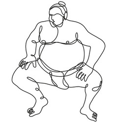 Sumo Wrestler Or Rikishi Fighting Stance Front