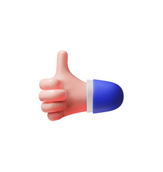 3d Hand Thumb Up Isolated On White Background