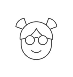 Girl With Glasses Line Icon