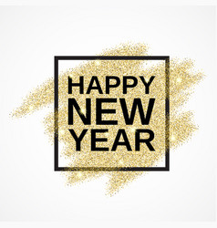 Happy New Year On Gold Glitter Background