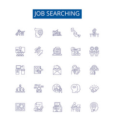 Job Searching Line Icons Signs Set Design