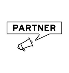 Megaphone Icon With Speech Bubble In Word Partner