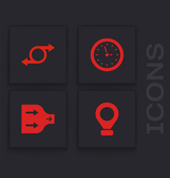 Set Location Arrow Clock And Icon