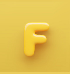 3d Yellow Letter F With A Glossy Surface On A