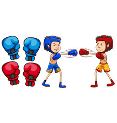 Boxer Boy Cartoon With Boxing Gloves