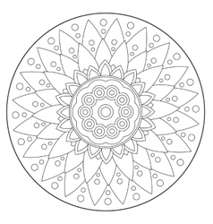 Coloring simple sun mandala Royalty Free Vector Image