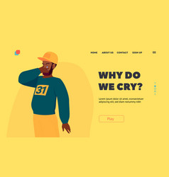 Depression Landing Page Template Crying Male