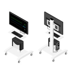 Hospital Vital Signs Monitor Isometric View