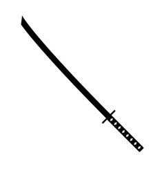 Katana sword black and white icon in outline Vector Image