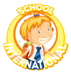 Banner design for international school Royalty Free Vector