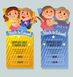 Back To School Sale Banner Vertical School