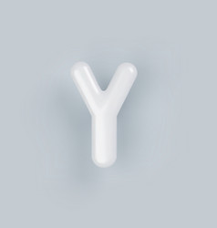 3d White Plastic Uppercase Letter Y With A Glossy