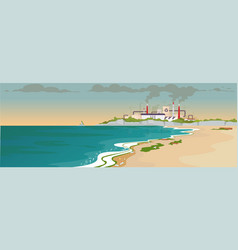 Contaminated Sandy Beach Flat Color