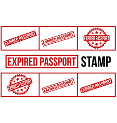 Expired Passport Rubber Stamp Set