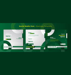 Social Media Post Template In Green White