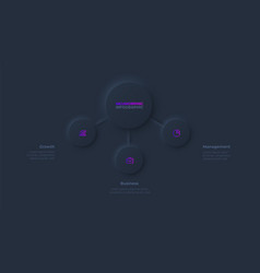 Dark Neumorphism Flow Chart Infographic Slide