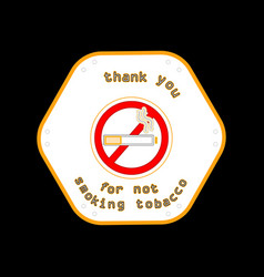 Hexagon Tile Orange - Thank You For Not Smoking