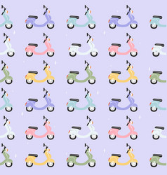 Vespa Scooter Seamless Pattern Cute Background