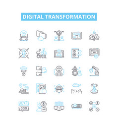 Digital Transformation Line Icons Set