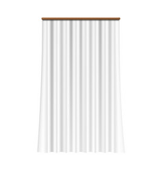 Realistic White Curtain Silk Drapery On Window