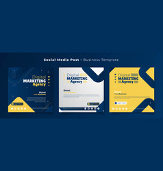 Social Media Post Template In Blue Yellow