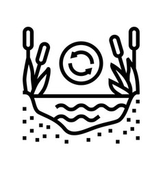 Wetland Restoration Environmental Line Icon