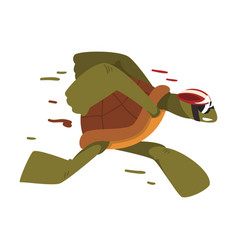 Fast Turtle In Helmet Funny Tortoise Animal