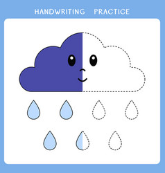 Handwriting Practice Sheet With Cute Cloud