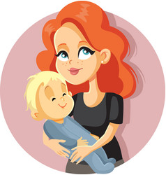 Mother With Son On Her Back Royalty Free Vector Image