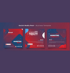 Social Media Post Template With Red Blue Gradient