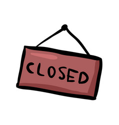 Closed Signboard - Hand Drawn Doodle Icon