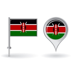 Kenyan Pin Icon And Map Pointer Flag