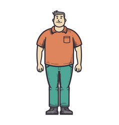 Standing Fat Young Man Adult