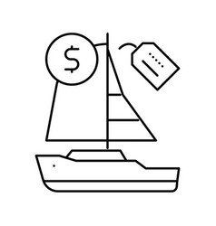 Boat Rental Line Icon Sign