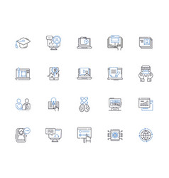 Internet Learning Line Icons Collection E