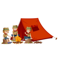 Outdoor Camping With Scout Kids