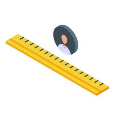 Ruler Keep Distance Icon Isometric Style