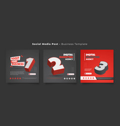 Social Media Post Template In Black Red