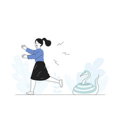 Woman Scary Snake Girl Runs Away From