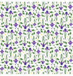 Cute Seamless Pattern Of Iris Flowers