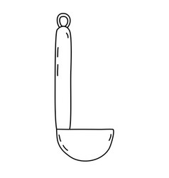 Soup Ladle Or Kitchen Spoon Doodle Style Flat