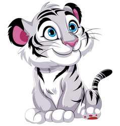 Cute Animated Tiger Cub With Big Blue Eyes