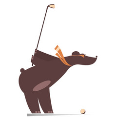 Cute Bear Playing Golf