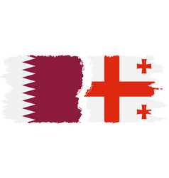 Georgia And Qatar Grunge Flags Connection