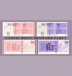 Set Of Gaming Currency 25 50 Crowns Danish